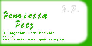 henrietta petz business card